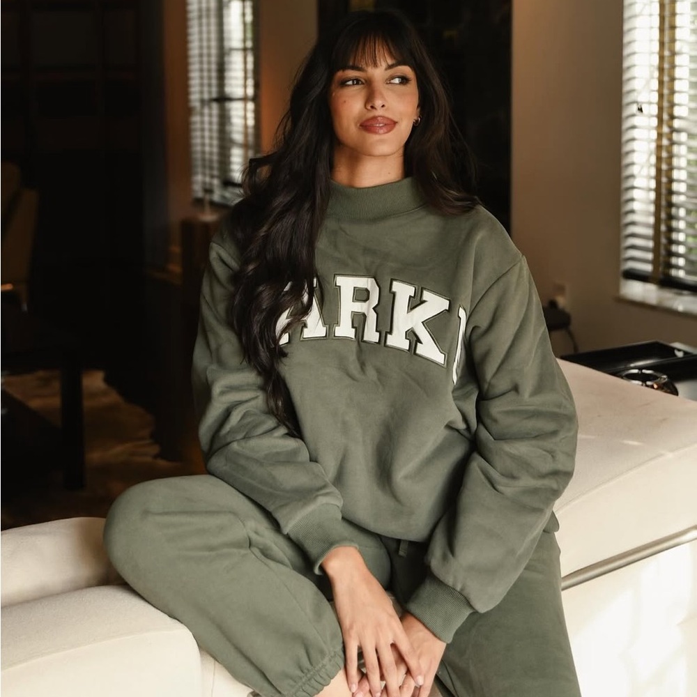 Parke Hunter Green Mockneck Sweatshirt